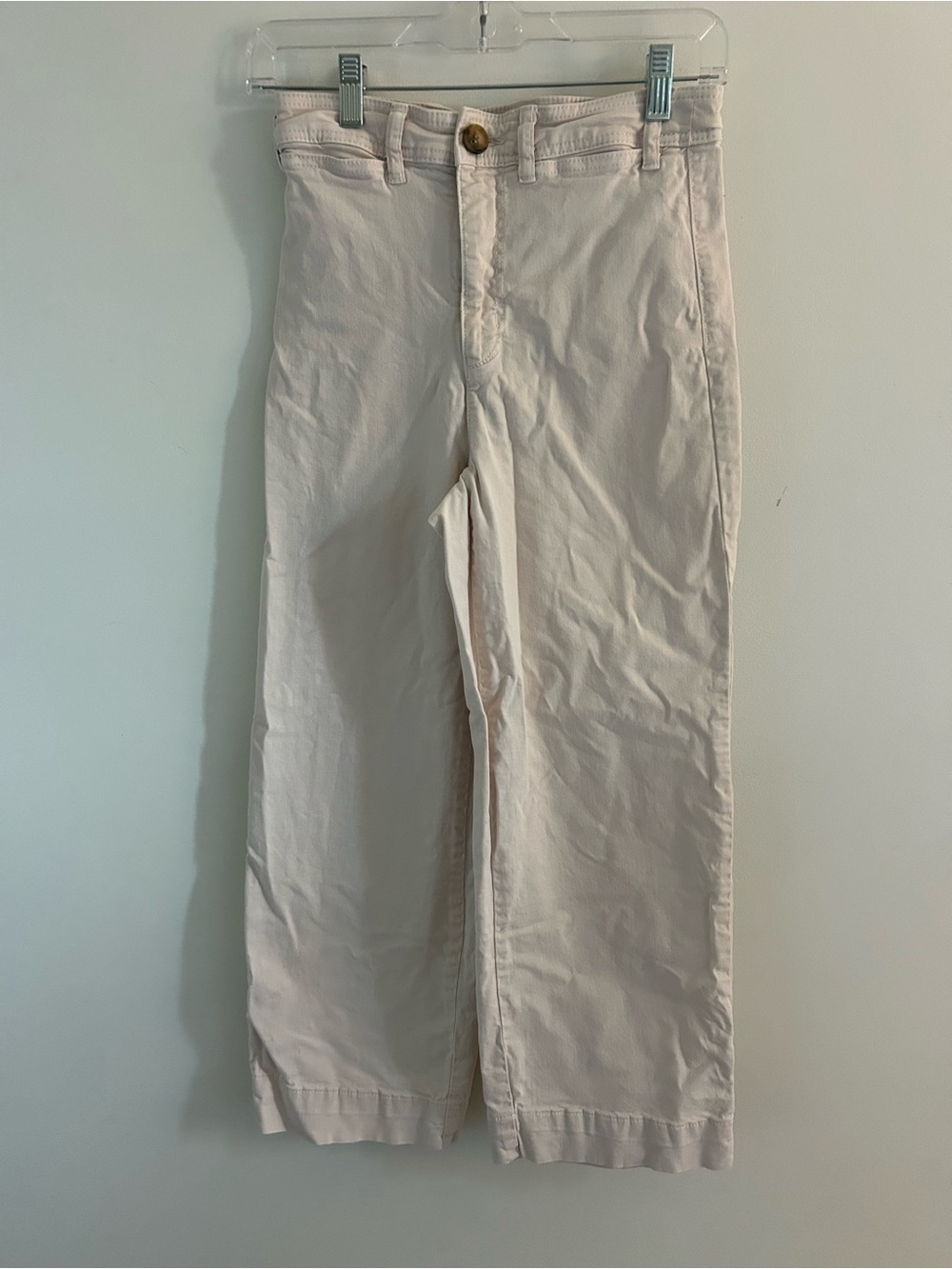 Marine Layer Cream Wide-Leg Chinos